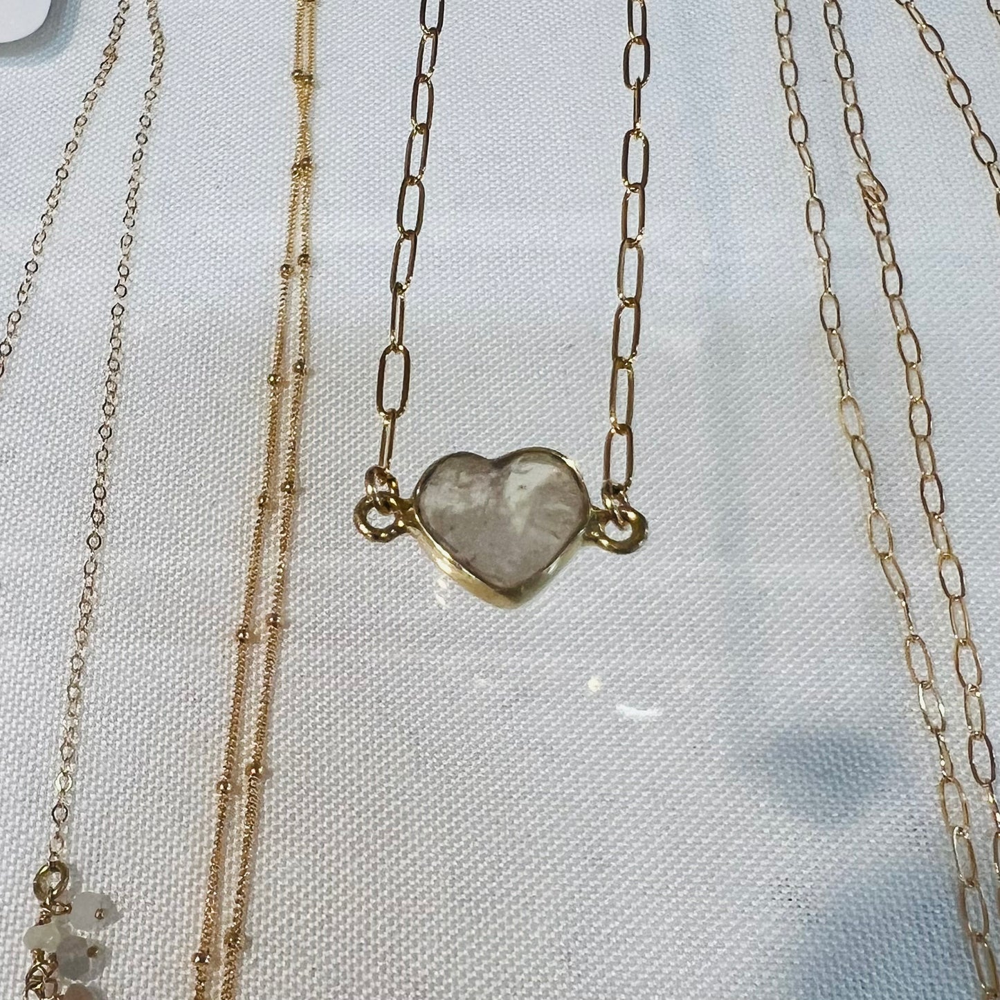 Stone Cooper Moonstone Heart inset necklace