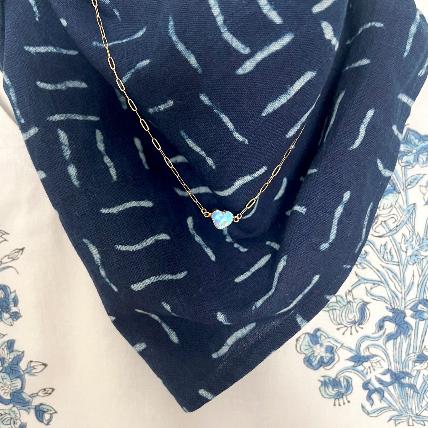 Stone Cooper Moonstone Heart inset necklace restock