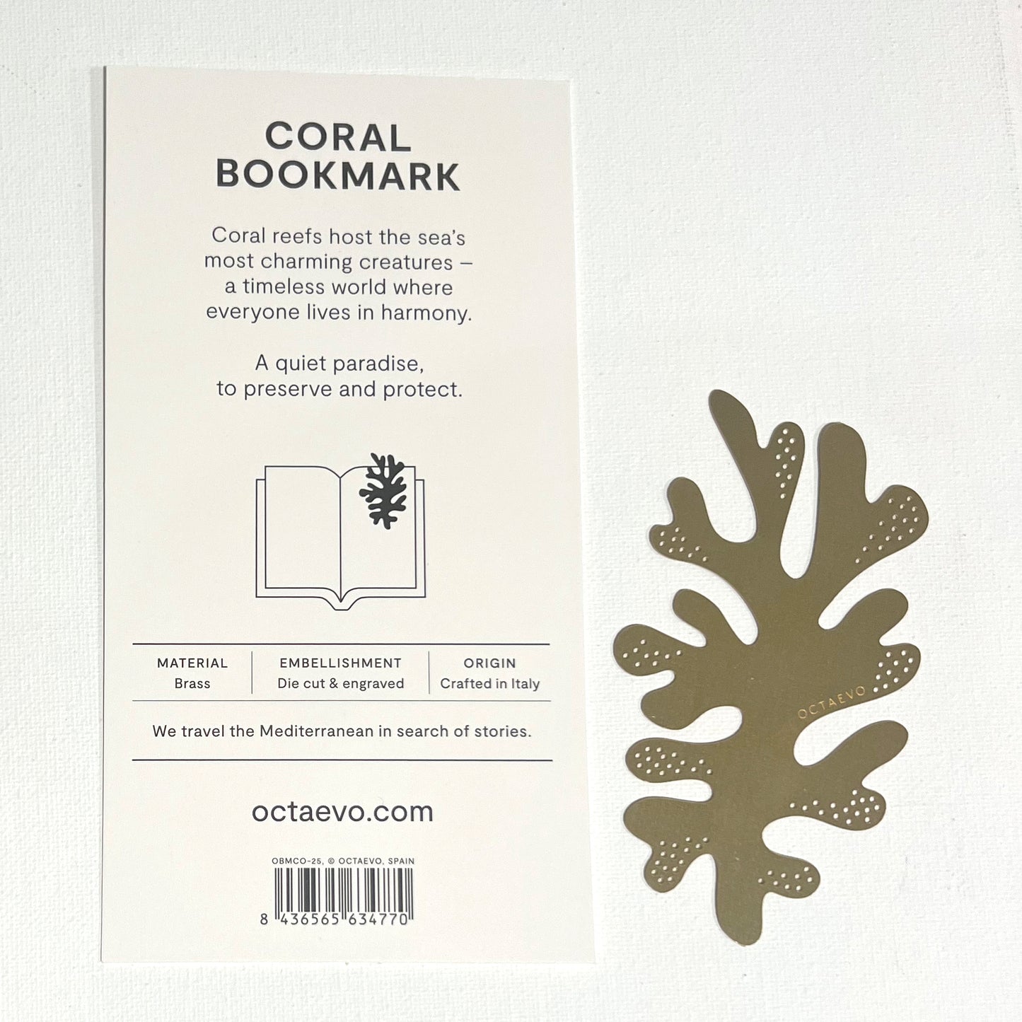 Octaevo Brass Coral Bookmark