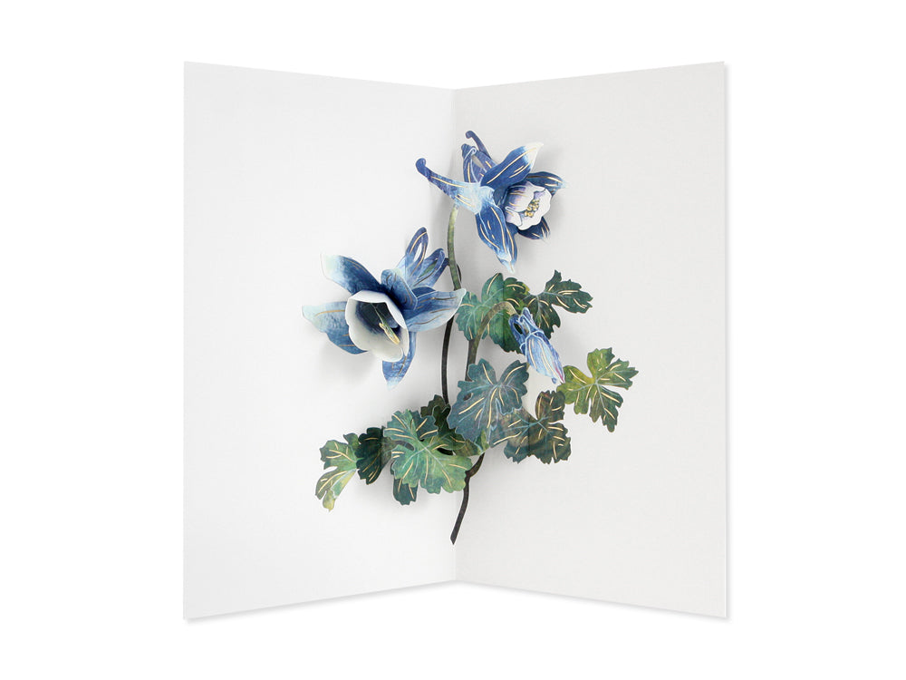 UWP Luxe Blue Columbine flower Paper artisan cards