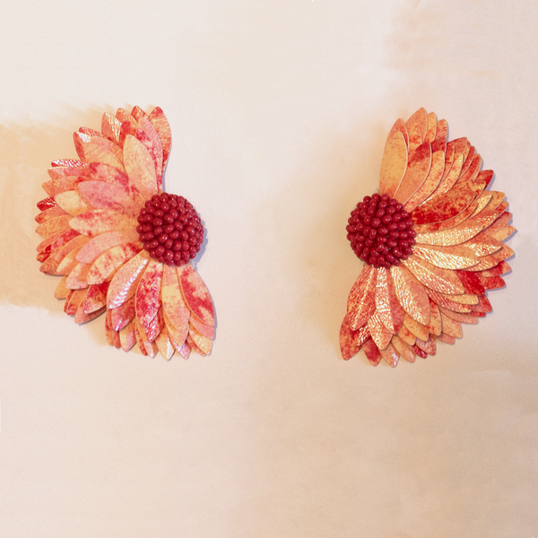 Olivia Dar Pink Marigold Earring Pair