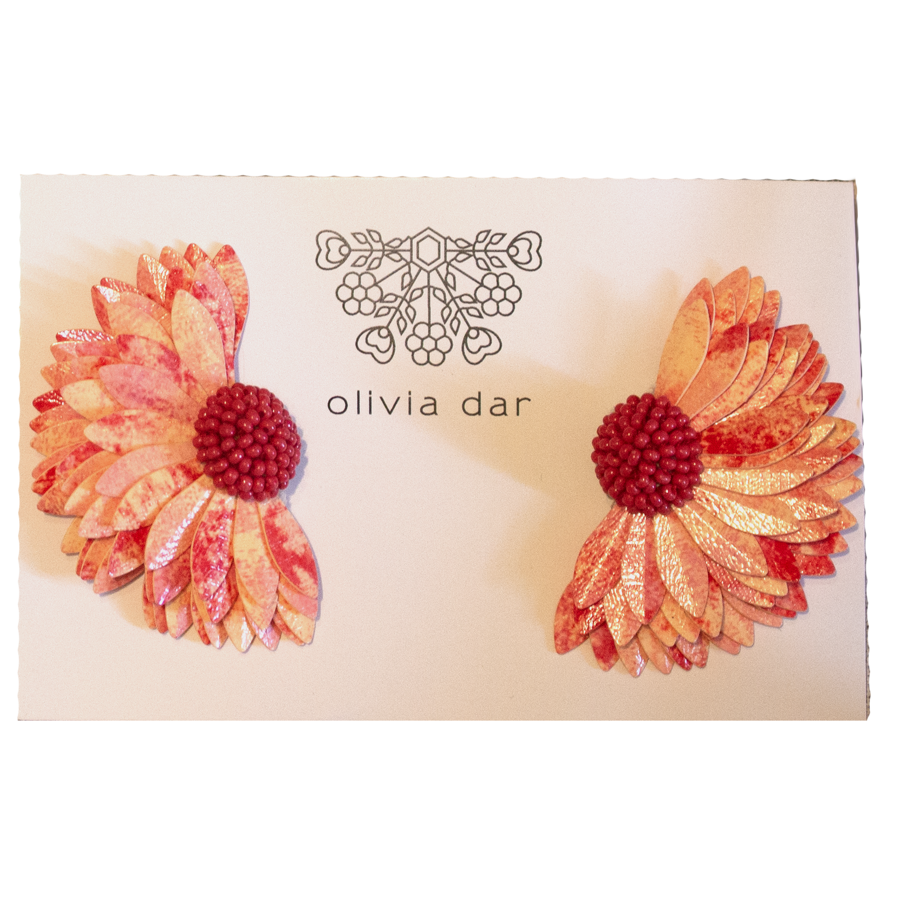 Olivia Dar Pink Marigold Earring Pair