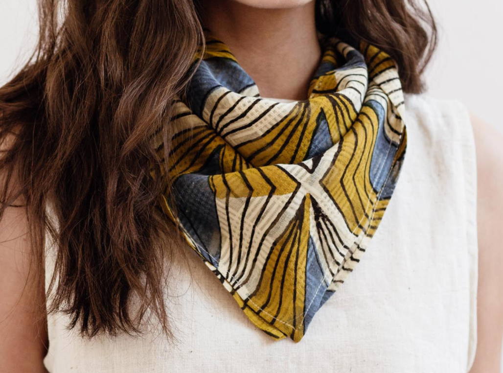 Maelu Designs square scarf Natural solid or Ziggy print