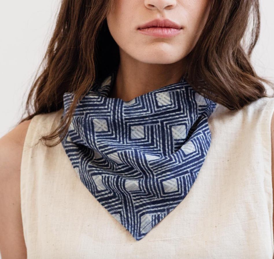 Maelu Designs square scarf Natural solid or Ziggy print