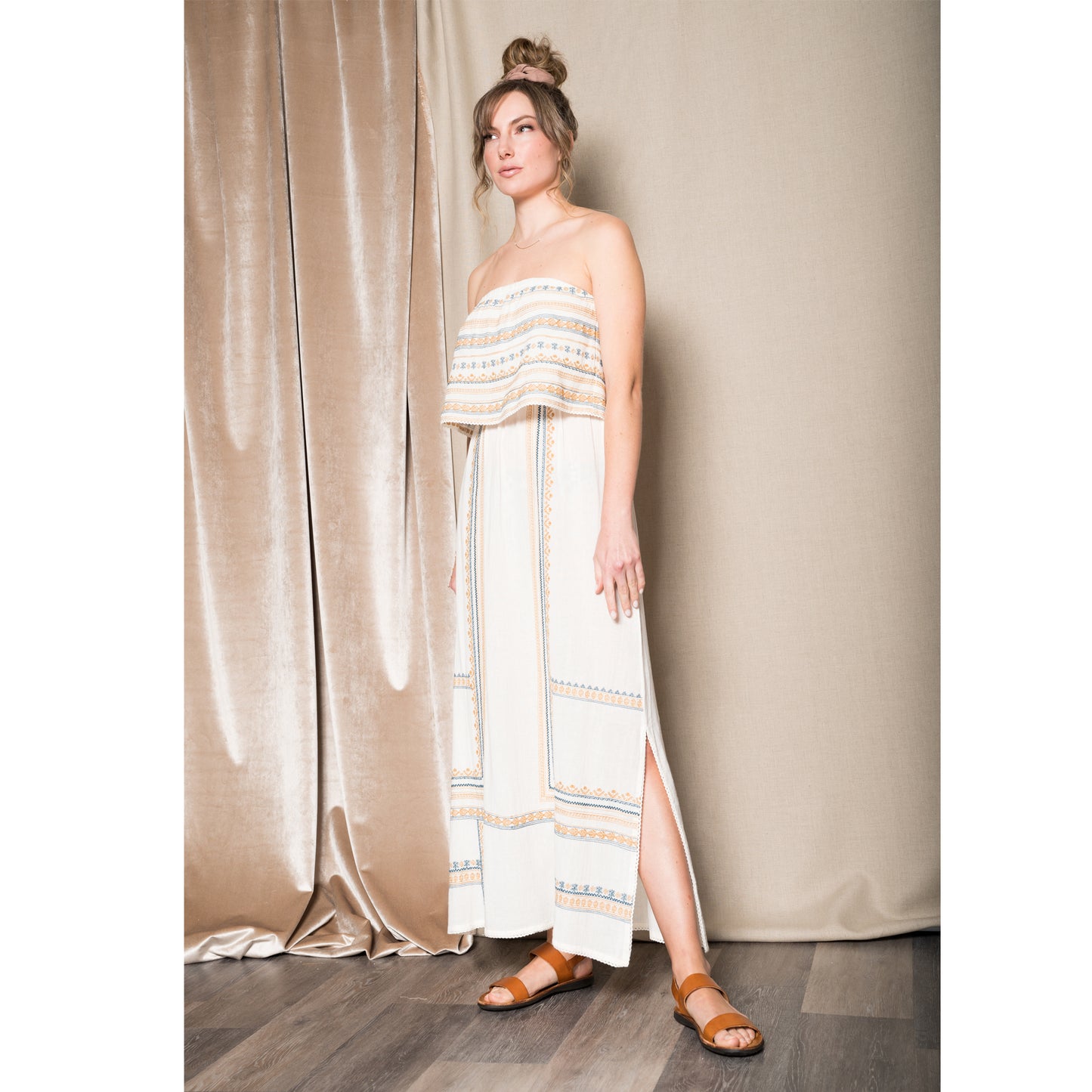 star mela embroidered dress Star Mela Pavi Embroidered Kaftan