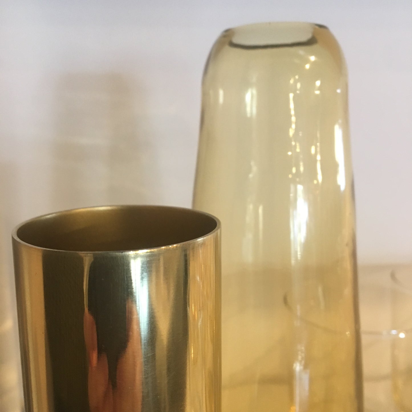 Hawkins Slim Drop Amber Glass Vase