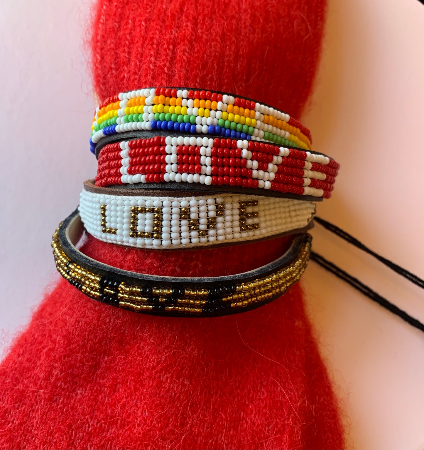 LOVE is Project - Gold black LOVE bead skinny bracelet