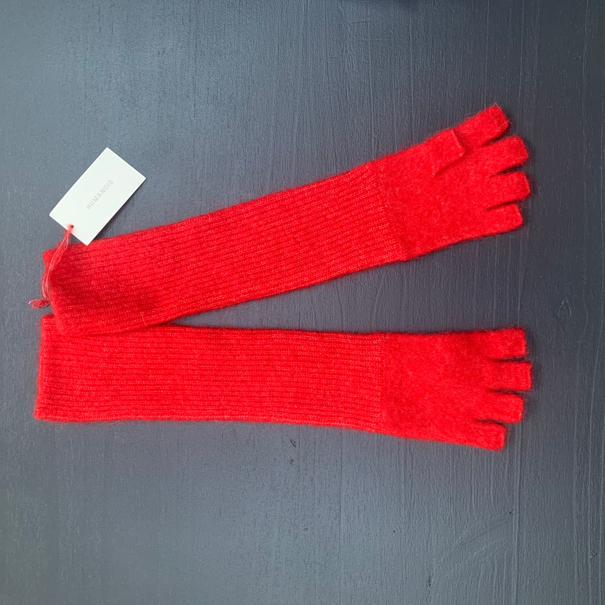 Humanoid BERKHE knitted fingerless gloves Bright Red