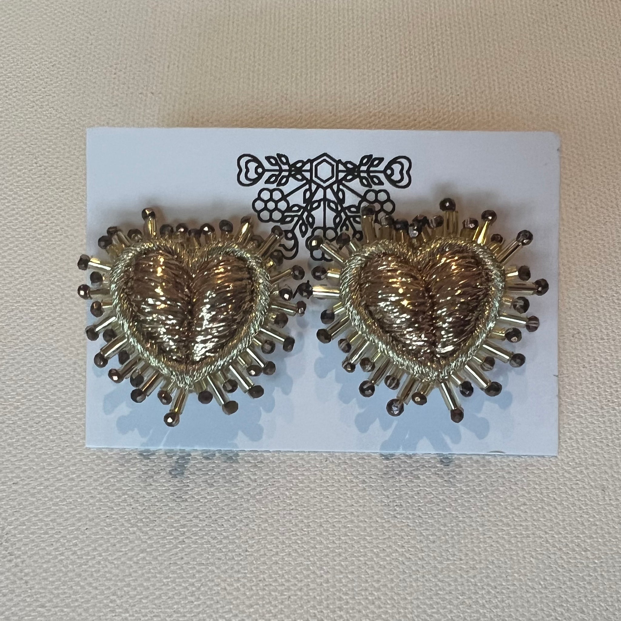 Olivia Dar earring pair - Sparkle Heart Gold