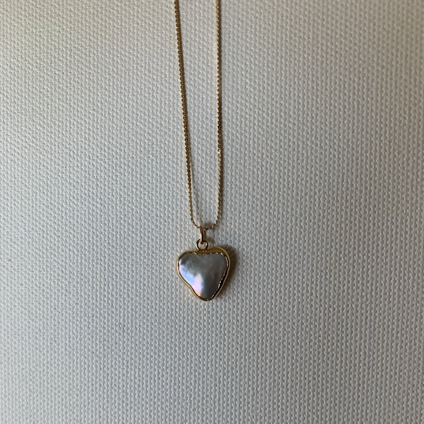 Stone Cooper Pearl heart necklace